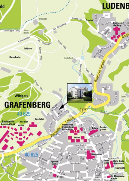 Lagekarte - Prorenta GmbH | An der Kaiserburg | Düsseldorf